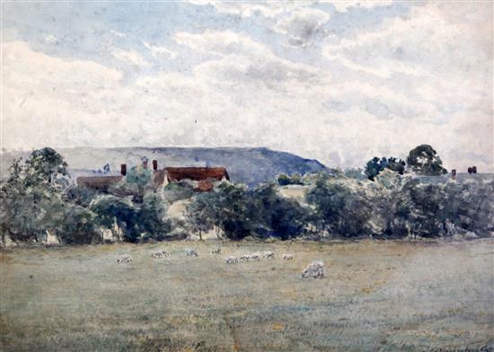 J. E. Mackintosh-Gow Farm scenes and view of a war memorial
